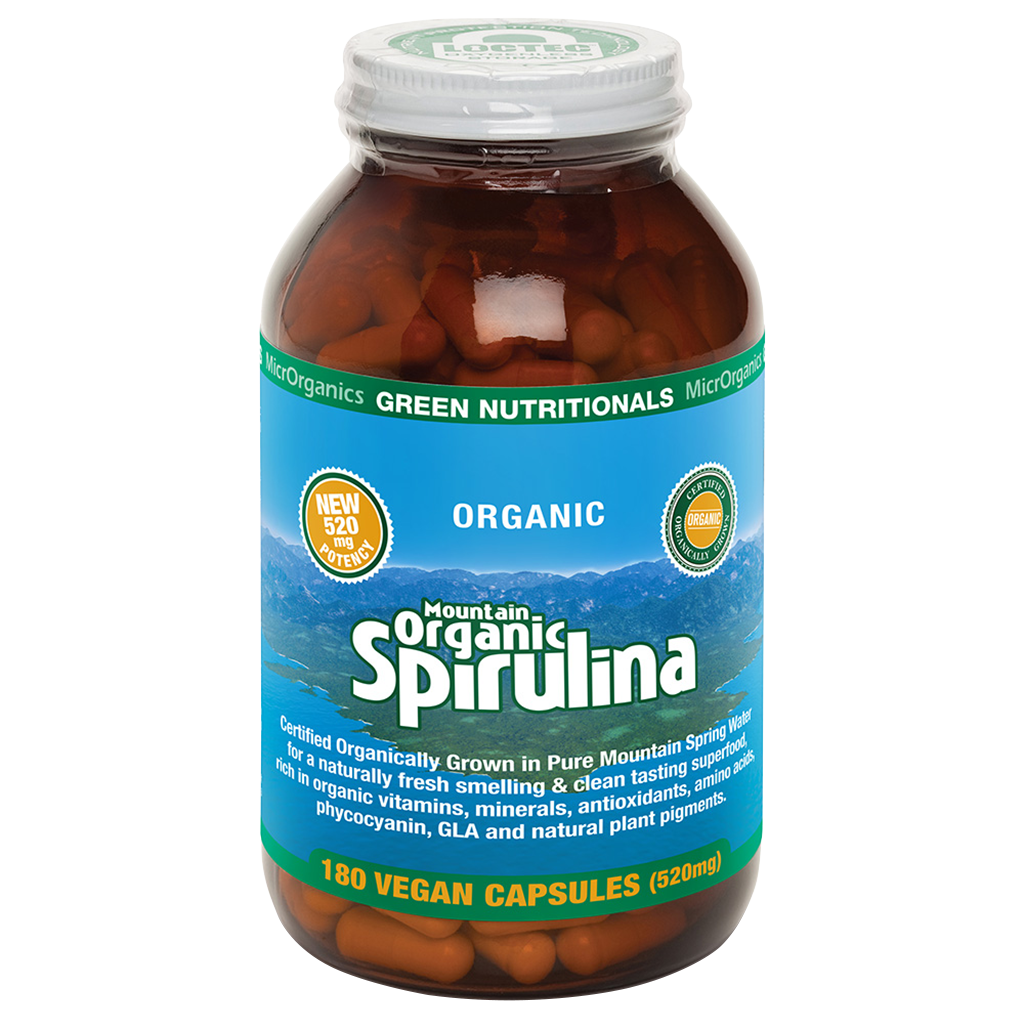 Green Nutritionals Organic Spirulina 180 Caps