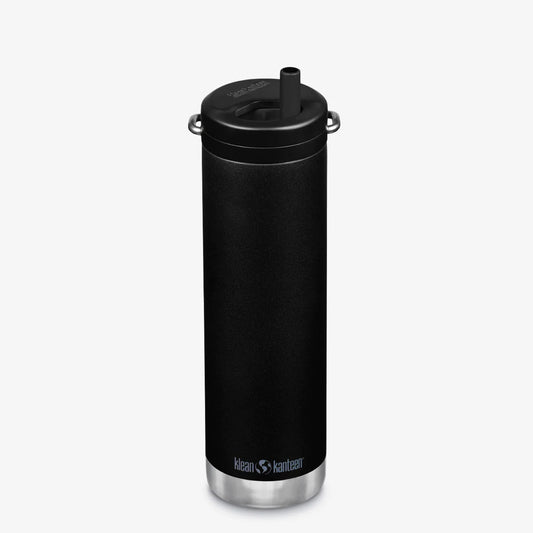 Klean Kanteen Insulated Water Bottle With Straw Black