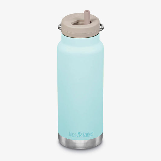 Klean Kanteen Insulated Water Bottle With Straw Blue